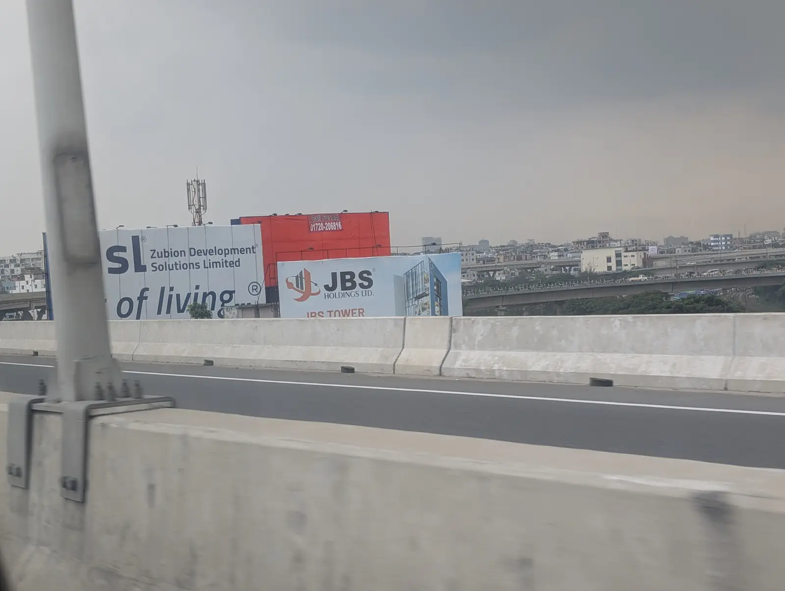 Billboards along the elevated expressway